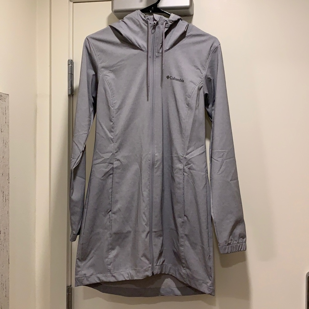 Columbia long jacket. Size small. Never worn! Purple/Gray
